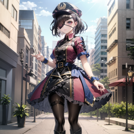 a anime female dressed standing,1girl, eyepatch, pantyhose, black hair, wrist cuffs, boots, sol (4).png